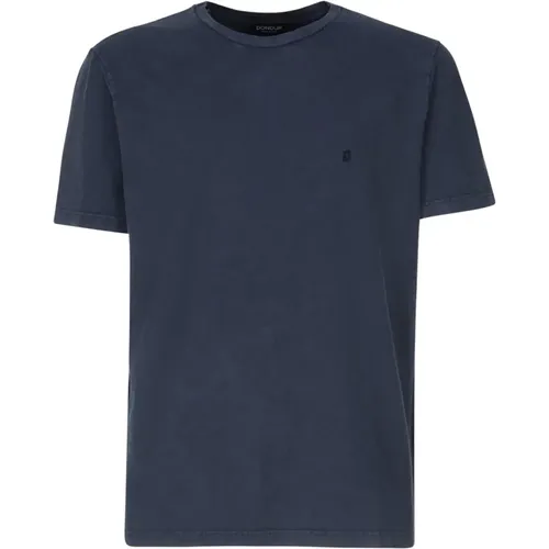 Blauer Regular Fit T-shirt , Herren, Größe: S - Dondup - Modalova