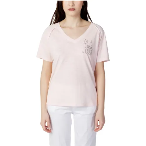 Bedrucktes Rosa Damen T-Shirt , Damen, Größe: 2XL - Blauer - Modalova