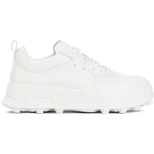 Leather Sneakers 102 Porcelain , male, Sizes: 11 UK, 9 UK, 7 UK, 10 UK - Jil Sander - Modalova