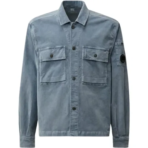 Corduroy Overshirt in Celeste Farbe , Herren, Größe: XL - C.P. Company - Modalova