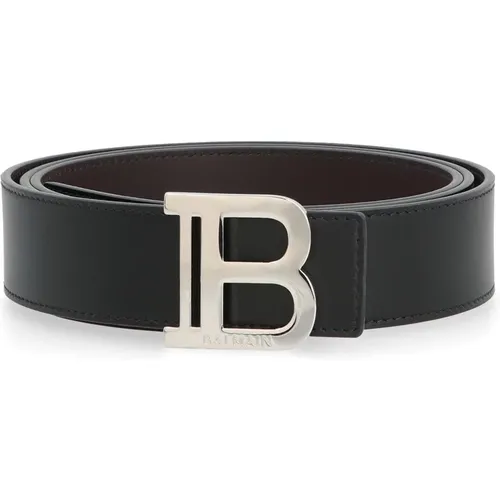 Reversible Leather Belt 100% Calf , male, Sizes: 105 CM, 95 CM, 100 CM - Balmain - Modalova