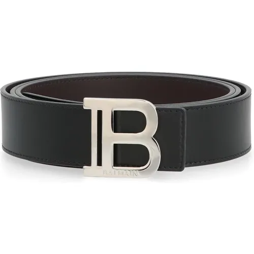 Reversible Leather Belt 100% Calf , male, Sizes: 95 CM, 100 CM - Balmain - Modalova