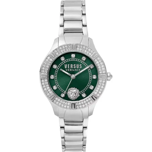 Grünes Zifferblatt Edelstahl Uhr - Versus Versace - Modalova