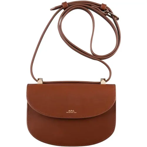 Leather Mini Demi-Lune Bag , female, Sizes: ONE SIZE - A.p.c. - Modalova