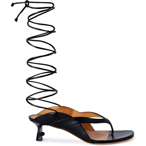 Lollipop Sandals with Pearl Heel , female, Sizes: 4 UK - Off White - Modalova