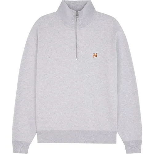 Bestickter Foxy Patch Baumwoll-Sweatshirt , Herren, Größe: XL - Maison Kitsuné - Modalova