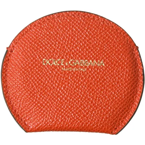 Oranger Leder Handspiegelhalter , Damen, Größe: ONE Size - Dolce & Gabbana - Modalova