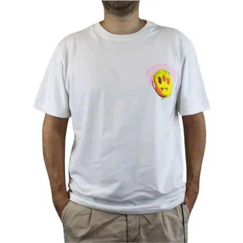 Weißes T-Shirt mit kurzen Ärmeln und Rückendesign , Herren, Größe: XL - Barrow - Modalova