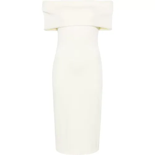 Weiße Off-Shoulder Slim Fit Kleid - Bottega Veneta - Modalova