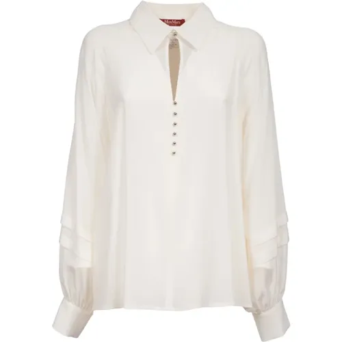 Silk T-Shirt Blouse with Raglan Sleeves , female, Sizes: L, M, S, XL - Max Mara Studio - Modalova