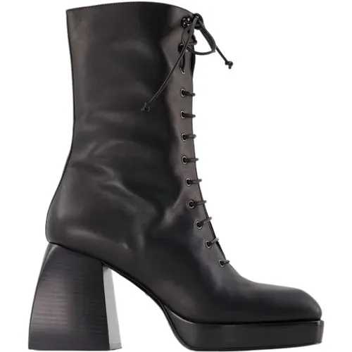 Lace Boots with Side Zip , female, Sizes: 3 UK - Nodaleto - Modalova