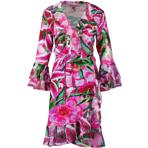 Blumenmuster Rosa Midi Kleid , Damen, Größe: M - Tessa Koops - Modalova