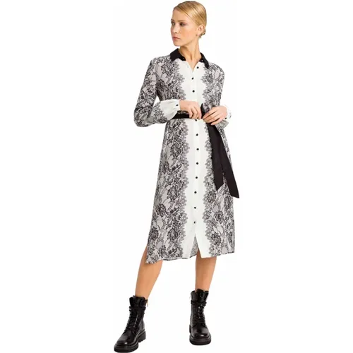 Elegant Contrast Lace Dress , female, Sizes: L, XL, M - Twinset - Modalova