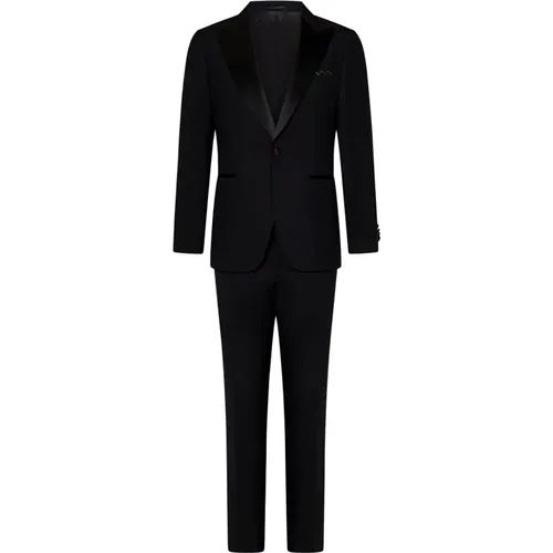 Tropical Wool Tuxedo Suit , male, Sizes: 2XL, XL, L, 3XL - Low Brand - Modalova