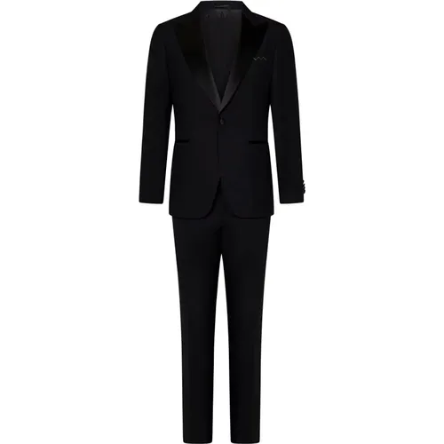Tropical Wool Tuxedo Suit , male, Sizes: M, 2XL, S, XL, L, 3XL - Low Brand - Modalova