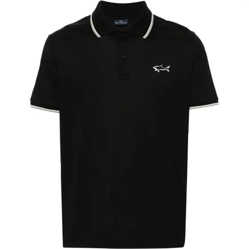 Cotton polo shirt with logo , male, Sizes: M - PAUL & SHARK - Modalova