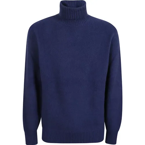 Blauer Rollkragenpullover , Herren, Größe: L - Eleventy - Modalova