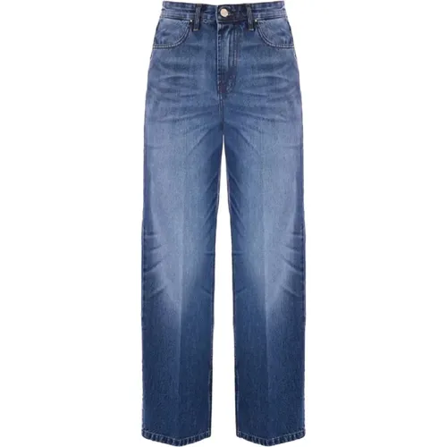 Blaue Stone-Washed Wide Leg Jeans , Damen, Größe: W28 - Kocca - Modalova