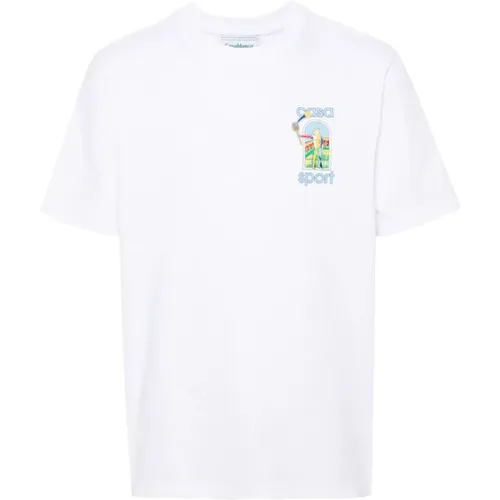 Le Jeu-print cotton T-shirt , male, Sizes: S, XL, 2XL, M, L - Casablanca - Modalova