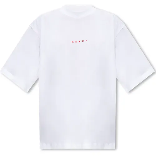 T-Shirt mit Logo , Damen, Größe: XS - Marni - Modalova