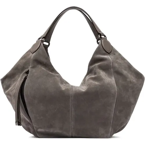 Violante Light Suede Shoulder Bag with Double Handles , female, Sizes: ONE SIZE - Gianni Chiarini - Modalova
