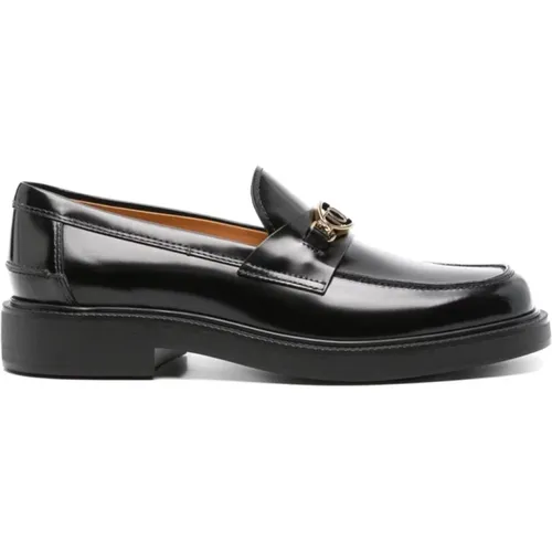 Schwarze Kalbslederband Slip-On Schuhe , Damen, Größe: 36 EU - TOD'S - Modalova