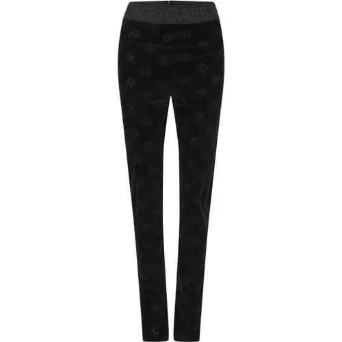 Stylish DG Motif Leggings , female, Sizes: S, M - Dolce & Gabbana - Modalova