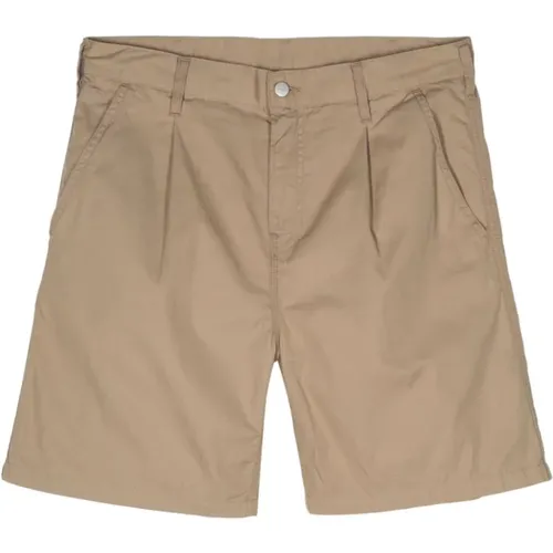 Cotton twill shorts with front pleats , male, Sizes: W28, W29, W31, W32, W36, W30, W33 - Carhartt WIP - Modalova