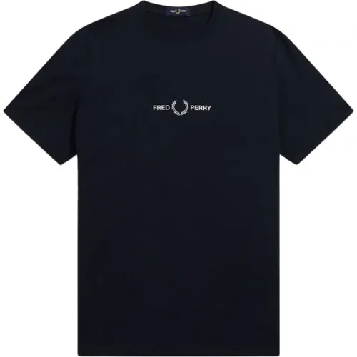 Embroidered Logo T-Shirt Navy , male, Sizes: XL - Fred Perry - Modalova