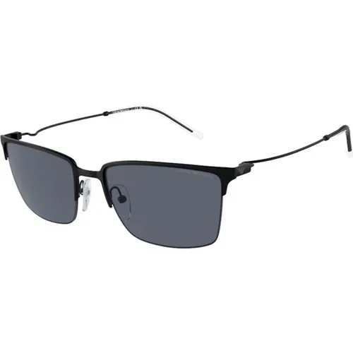 Dark Grey Frame Sunglasses , male, Sizes: 58 MM - Emporio Armani - Modalova