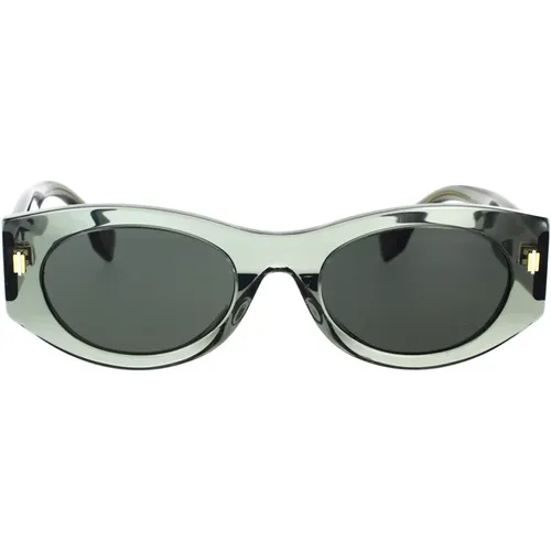 Oval Transparent Sunglasses Fe40125I 95N , female, Sizes: 52 MM - Fendi - Modalova