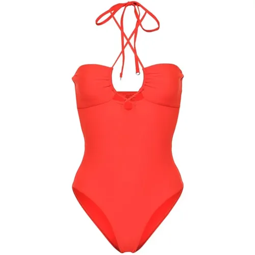 Roter Badeanzug aus recyceltem Nylon mit Halterneck - Faithfull the Brand - Modalova