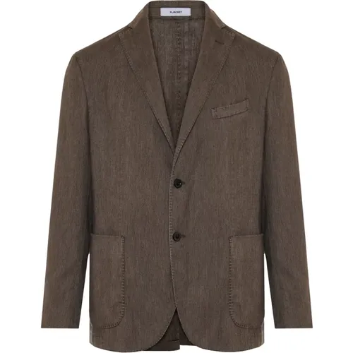 Cotton/linen K-jacket , male, Sizes: M - Boglioli - Modalova