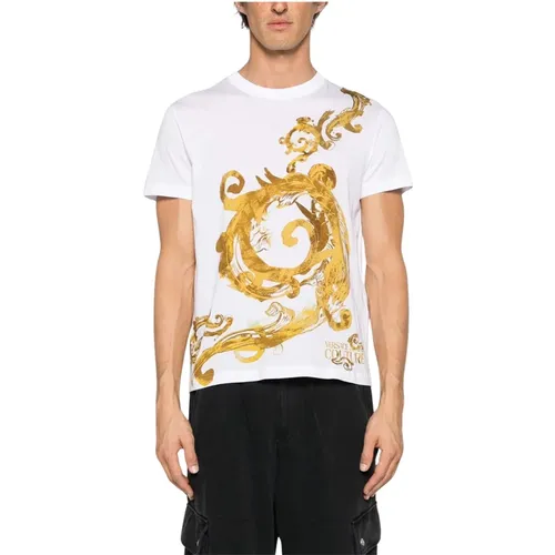 Baroque Panel T-Shirt , male, Sizes: S, M, XL, L - Versace Jeans Couture - Modalova