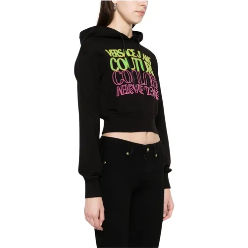 Schwarze Sweatshirts für Frauen , Damen, Größe: L - Versace Jeans Couture - Modalova
