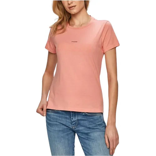 Baumwoll-Jersey-T-Shirt , Damen, Größe: XS - pinko - Modalova