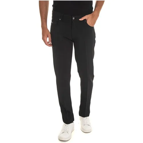 Stretch 5-Pocket Hose mit Adler-Logo , Herren, Größe: W34 - Emporio Armani - Modalova