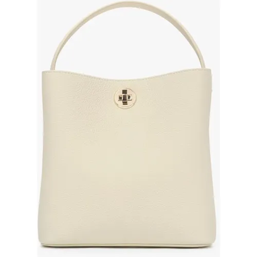 Damen Hellbeige Handtasche aus Echtem Leder Er00115796 - Estro - Modalova