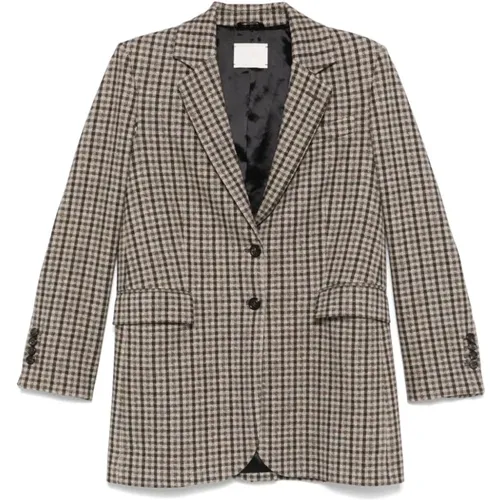 Brown Check Pattern Jacket , female, Sizes: S, XL, M, L, 2XS, XS - Circolo 1901 - Modalova