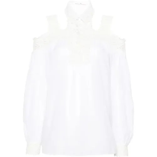 Embroidered Cotton Shirt , female, Sizes: S, XS - Ermanno Scervino - Modalova
