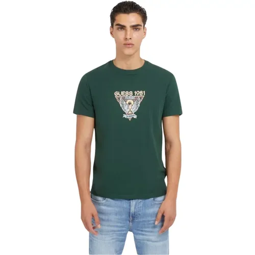 Bedrucktes MC Logo T-Shirt - Grün - Guess - Modalova