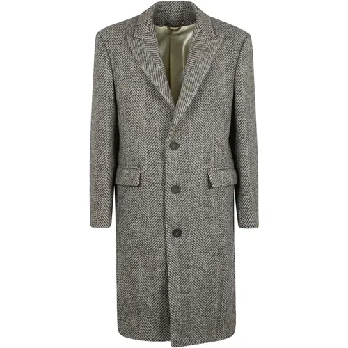 Chevron Wool Single Breasted Coat , male, Sizes: S, M - Golden Goose - Modalova