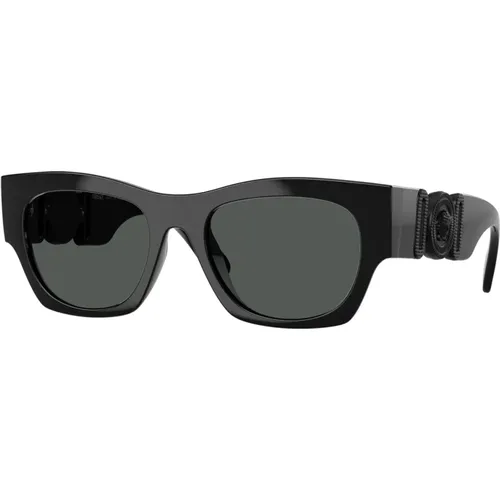 Frame Sunglasses Dark Grey Lenses , unisex, Sizes: 52 MM - Versace - Modalova