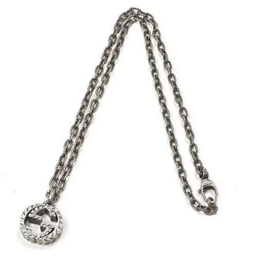 Pre-owned Silver necklaces , female, Sizes: ONE SIZE - Gucci Vintage - Modalova