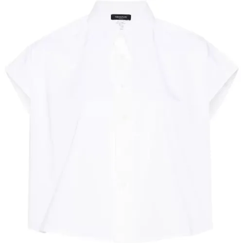 Weiße Baumwoll-Popeline Bluse , Damen, Größe: 2XS - Fabiana Filippi - Modalova