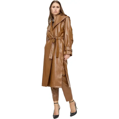 Ecopelle Hochtaillierter Trenchcoat , Damen, Größe: S - Federica Tosi - Modalova