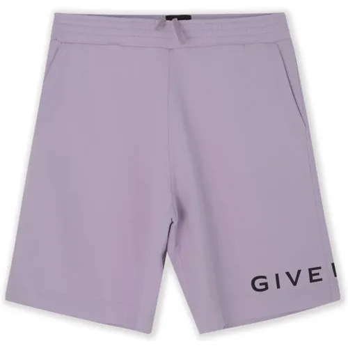 Lila Boxy Fit Branded Shorts , male, Sizes: L - Givenchy - Modalova