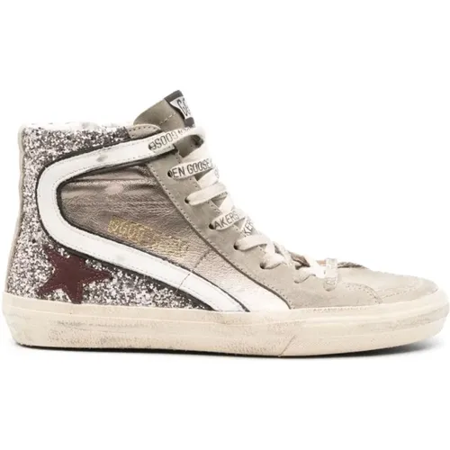 Laminierte Glitter High Top Sneakers - Golden Goose - Modalova