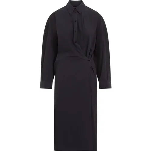 Navy Cotton Midi Dress , female, Sizes: S - Lemaire - Modalova