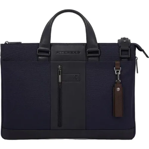 Schlanke Laptop- und iPad Pro-Tasche in Blau - Piquadro - Modalova